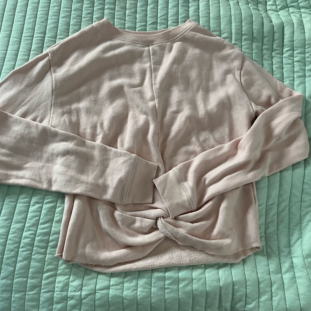 Pink Front Tie Sweater